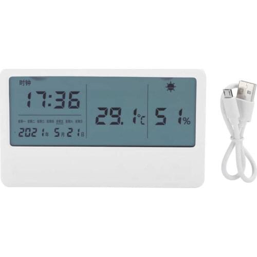 Thermometer Hygrometer USB Electronic Rechargeable Testing Tool for Home Electric Indoor Home Supplies Humidity Monitor