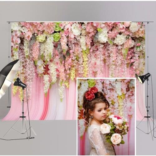Wedding backdrop flowers wall photography background,birthday party baby shower decor banner floral photo backdrop propsG-653