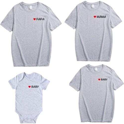 New Family Matching Shirts Mama Papa Baby T-shirt Matching Family Outfits Casual Short Sleeve Women Baby Kids T Shirt Cotton Top