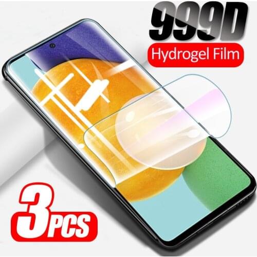 3pcs Hydrogel Film For Samsung Galaxy A52 A72 A32 A12 A21S A42 A02S A51 A71 A31 M51 M21S M31S Curved Screen Protectors Not Glass