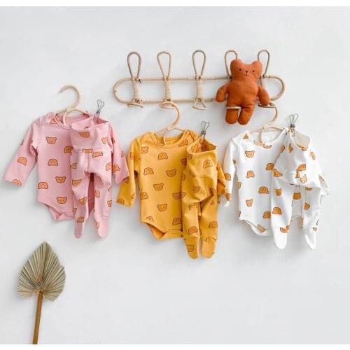 New 2020 Infant Baby Boys Girls Cartoon Suits Autumn Winter Kids Boy Girl Clothes Suit Little Bear Long Sleeve Suit Clothing Set