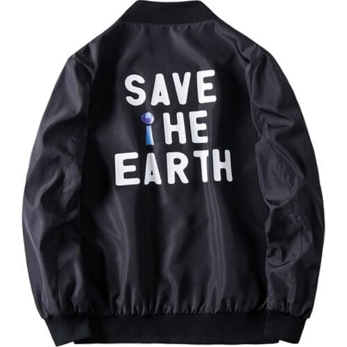 Bomber Jacket Men Fashion Casual Letter Printing Jacket Coat Men Autumn New Hot Outwear Stand Slim Military Jacket Mens