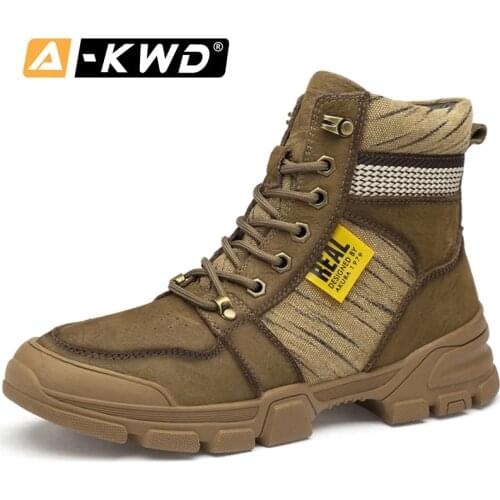Fashion Khaki Brown Men Winter Boots High Top Winter Sneakers for Men Chaussure Hiver Homme Autumn Single Military Mens Boots 45