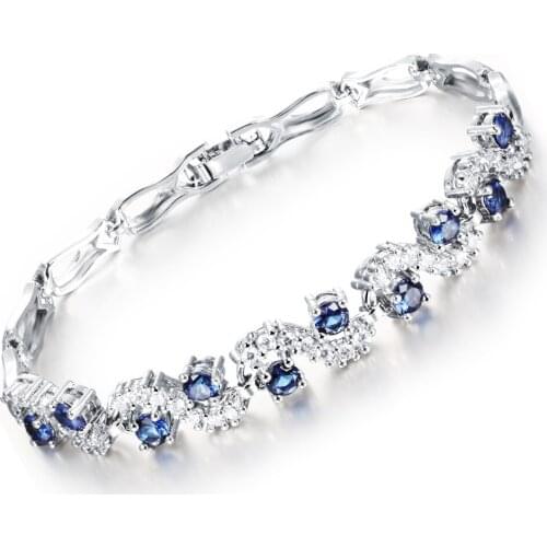 Fashion Jewelry Girl Bracelets Wristlet Bangles for Women with Cubic Zirconia Crystal - Great gift for girl friend