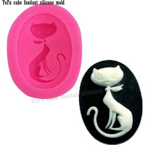 Cartoon Lady Cat Cake Silicone Molds Fondant Cake Decorating Tools Chocolate Candy Moulds Kitchen Bakeware F0905