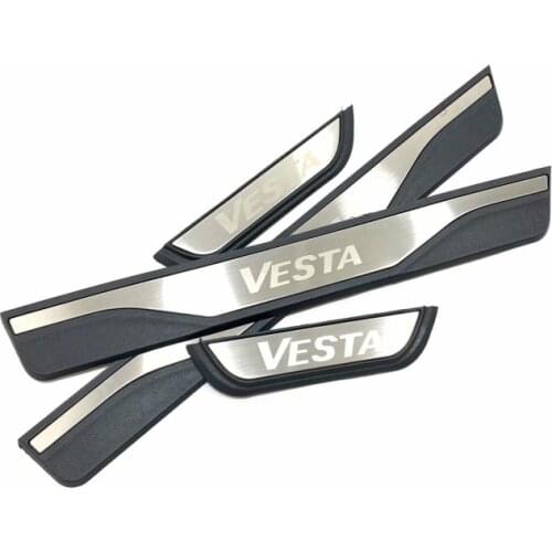 For Lada Vesta SW Cross 2015-2018 2019 Stainless Door Sill Scuff Plate Guard Pedal Protectors Cover Trim Car Styling Accessories