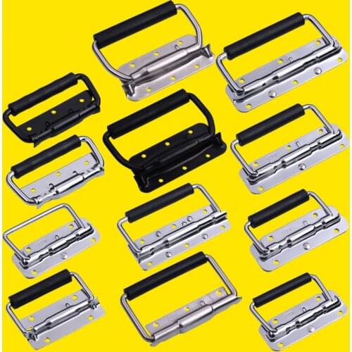 Luggage Hardware Aluminum Box Bag Industrial Handle Pull Rod Metal Hand Spring Wooden Box