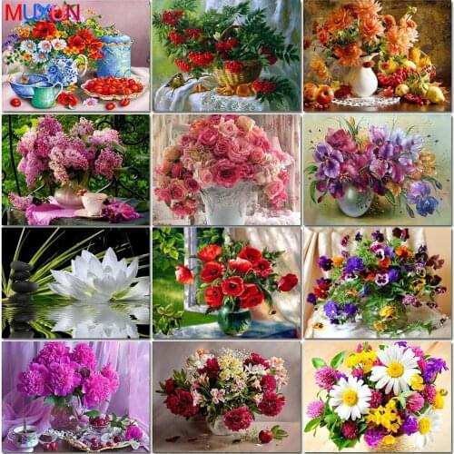 Flower Arranging 5D Diy Diamond Painting Flowers Cross Stitch Diamond Embroidery Mosaic Diamonds Wall Stickers Home Decor Rp495