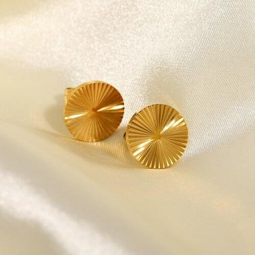 Gold plated stainless steel sunlight Post Studs earrings fashion jewelry small Sun Gold Stud perfect earrings
