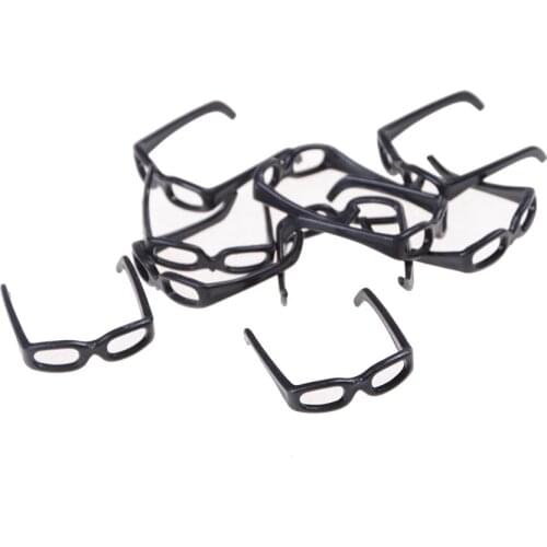 Sale 10pcs/set Mini Plastic Black Glasses For Dolls Accessories High Quality