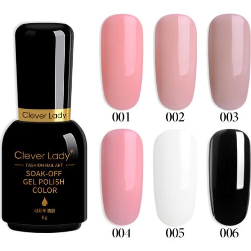 Rubber Base Coat Top Coat Color Base Gel Polish Nude Gel Lak UV LED Gel Lacquer 2 in 1 Camouflage Gel Manicure 8ml
