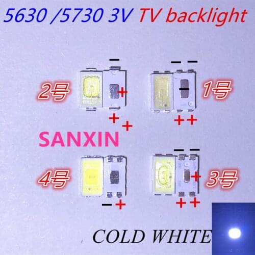 Samsung Seoul lextar uni 5630 5730 3V 0.5W 1W LED TV backlight SMD LED Cold white 500pcs 1000PCS