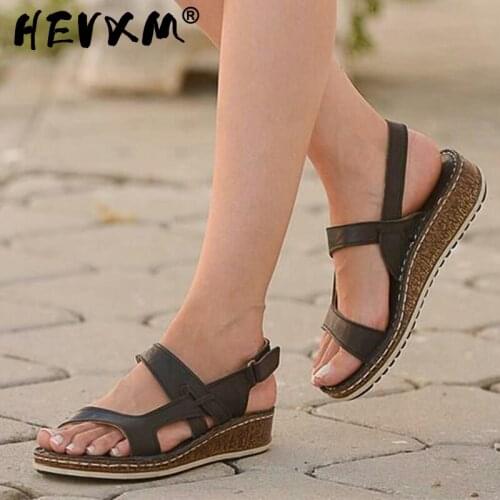 New Women Sandals Classic Summer Soft Bottom Wedges Shoes For Woman Heels Sandals Beach Chaussures Femme Women Casual Sandals