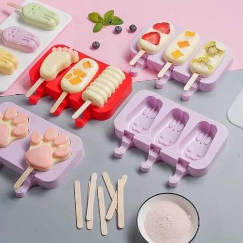 Silicone Self Made Ice Cream Mold Popsicle Ice Cream Box Popsicle Mold Home Made Cartoon Ice Model