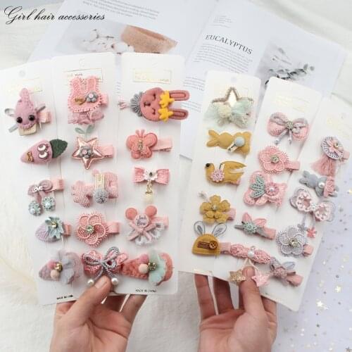 Cute Cartoon Baby Girl Hair Clip Child Full Cloth Hairpins Hair Accessories Animal Bow Bang Clip Do Not Hurt Your Hair Headdress