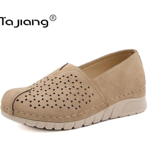Ta Jiang fashion New European and American single shoes wedge car stitching Velcro hollow mother shoes beach shoes T1500-12
