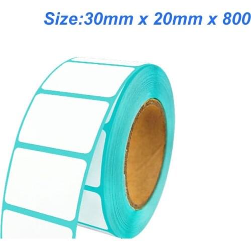 High quality 30mm x 20mm x 800 thermal label paper Thermal barcode paper for thermal printers