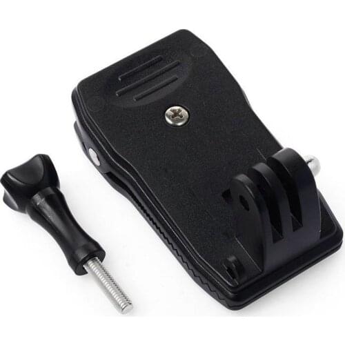 360 Degree Rotating Backpack Hat Rec-Mount Clip Quick Release Clamp Mount Accessory for Go Pro Hero 4, Session, Black, Silver, H