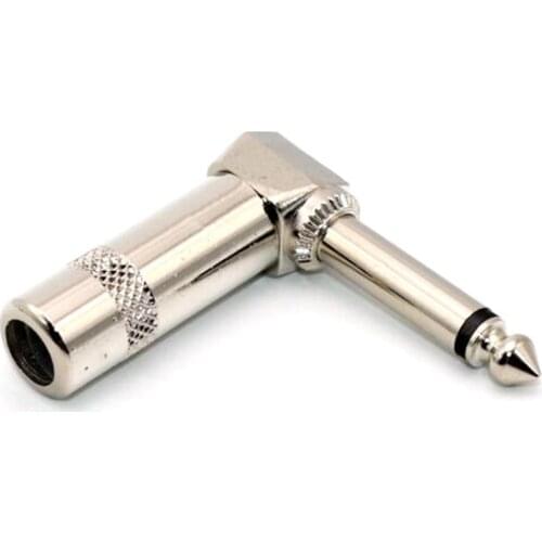 High Quality Straight Guitar Cable Connector 2 Pole Mono Amplifier Microphone Plug 6.35/6.5 90 Degrees Audio Guitar Connector