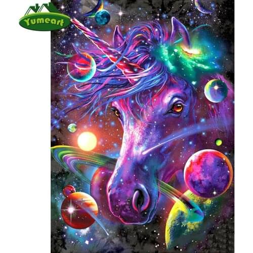 YUMEART Color Unicorn DIY 5D Diamond Painting By Number Diamond Patchwork Crafts Creative Mosaic Cross Stitch Fashion Home Decor
