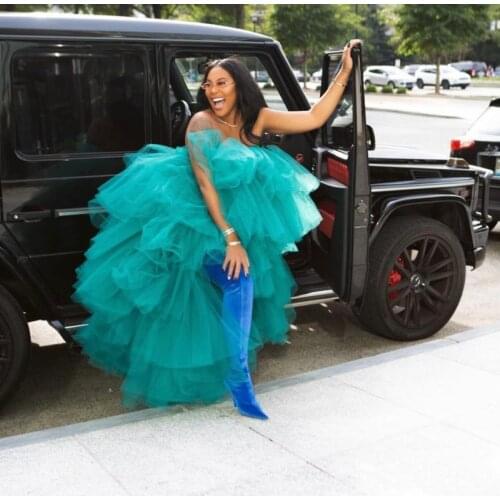 2020 Hot High Long Tulle Skirts Women Puffy Long Lady Party Tutu Skirt Elastic Custom Made Tiered Ruffles Maxi Skirt