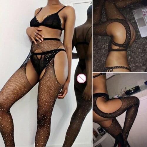 Woman Sexy Lingerie Porn Exotic Lingerie Elasticity Fishnet Socks Open Erotic Dress Babydoll Porno Transparent Sex Costumes