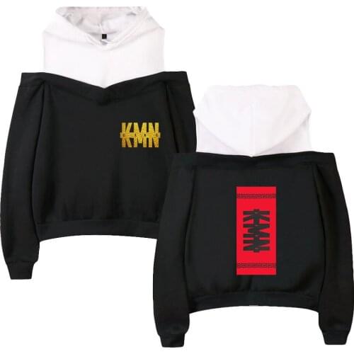WAWNI KMN Gang Off Shoulder Hoodies Sweatshirt Harajuku Sexy Women Casual Pullover Cosplay Hoodies Sweatshirts New Hip Hop Tops