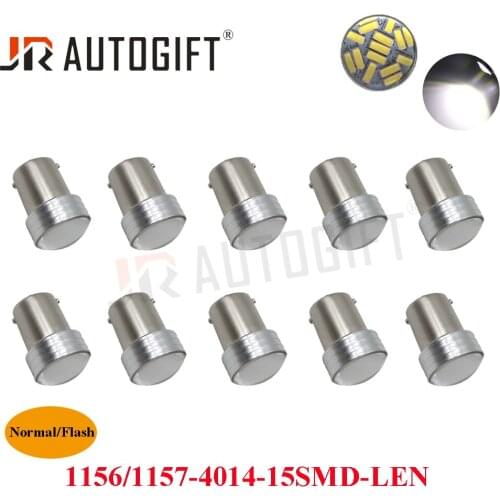 100PCS car styling S25 1156 1157 BA15S 4014 BAY15D 15SMD Strobe flash LED Auto Car LED Signal Light LED Back Up Reverse Light