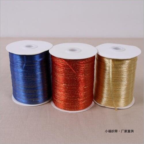 25Yards 22 Meters Silk Satin Ribbon with gold 3mm Wedding Party Decoration Gift Wrapping Christmas New Year Decor Supplies