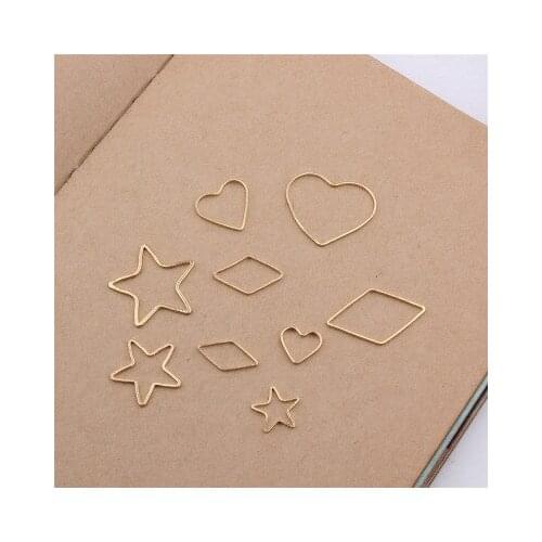 30/20/10pcs Hollow gold silver color heart charms copper jewelry accessories minimalist geometric Earrings Pendant for bracelet