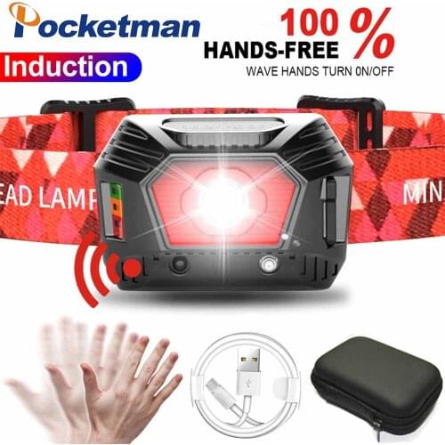 32000LM Body Motion Sensor most powerful Headlamp LED Headlight USB Rechargeable Head Light Lamp Fishing Camping hunting