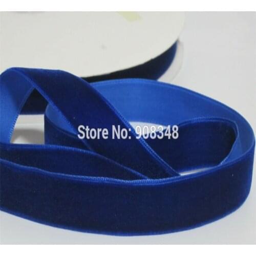 5/8" 15mm cobalt blue nylon single faced velvet ribbon velour Ribbons for Hair band accessories VR175