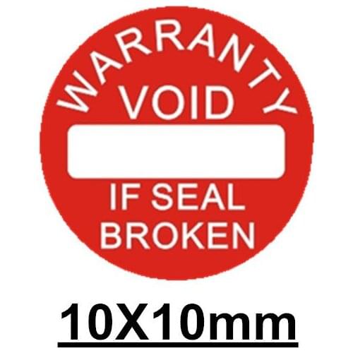 500pcs/lot Diameter 10 mm Warranty sealing label sticker void if seal broken damaged, Universal with years and months for