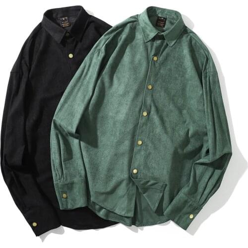 Velvet Shirts Men Long Sleeve Solid Casual Jacket Shirt Mens Loose Oversized Warm Autumn Couple Coat Retro Vintage Camisas