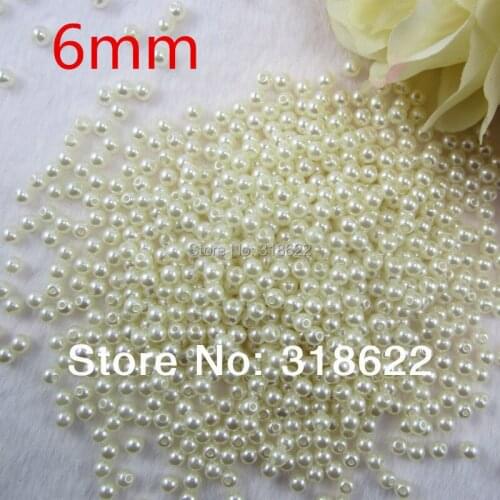 Free Shipping 6mm Ivory/white/Black ABS Imitation Pearl Beads,Acrylic Round Beads Wholesale Loose Beads Jewelry Making 500pcs