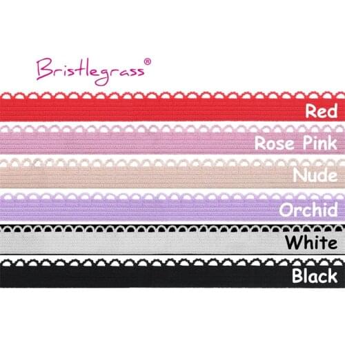 BRISTLEGRASS Wholesale 50 Yard 3/8" 10mm Picot Loop Edge Frilly Elastic Spandex Band Kid Hair Tie Headband Tutu Dress DIY Sewing