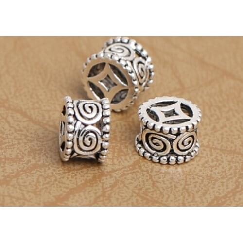 8mm Handmade 925 Silver Beads Lucky Symbol Jewelry Beads DIY Jewelry Spacer Beads Bracelet Accessory Beads