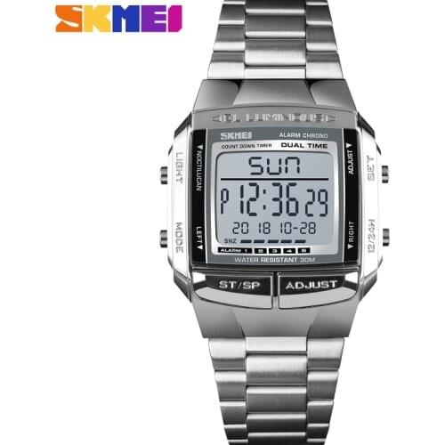 SKMEI Luxury Brand Sports Watches Mens Watch 5 Alarm Countdown Electronic Digital Wrist Watch Fashion Outdoor Clock Men Relogio