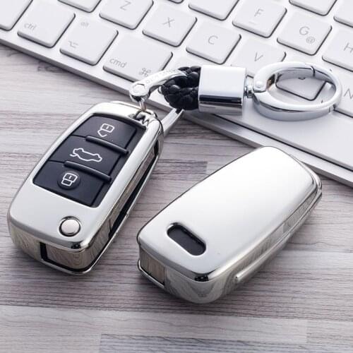 Car Key Covers TPU Key Case Fob Shell For AUDI A1A4A3A6 TT Q3 Q7 S3 Anti-drop Protection Holder Car-Styling Car Accessories
