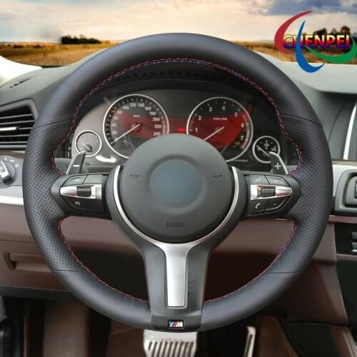 DIY Hand-Sewn Synthetic Suede Black Leather Steering Wheel Cover For Benz W177 C190 W205 C118 C257 W213 Car Interior Accessories