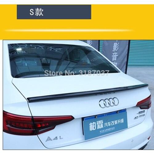 For Audi A4 B9 4 door sedan 2016 2017 2018 S4 style high quality Carbon Fiber rear boot Wing Spoiler Wing Trunk Lip Boot Cover