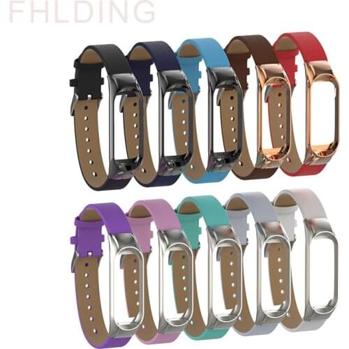 For Mi Band 4 Strap Genuine Leather For Xiaomi Mi Band 3 Replaceable Bracelet for Miband 4 3 Wristbands New Style Strap