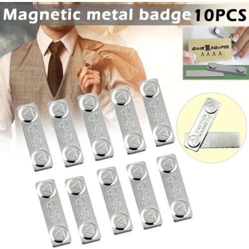 New Hot 10pcs Strong Magnetic Name Tags Badge Metal Fastener ID Card Durable Attachment Holder SMR88