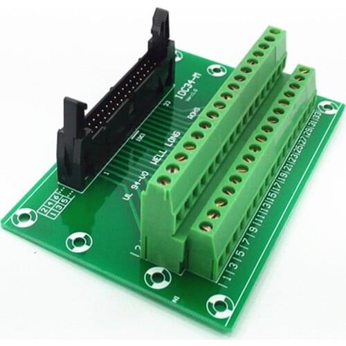 IDC34 2x17 Pins 0.1" Male Header Breakout Board, Terminal Block, Connector