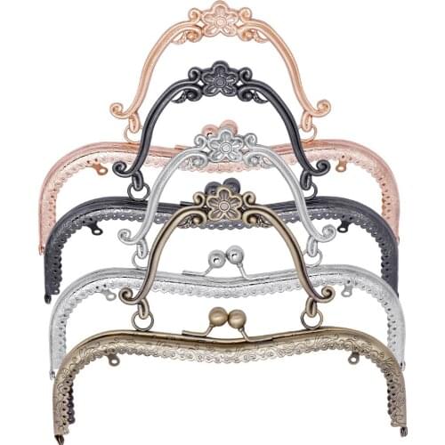 MIUSIE 20.5cm Plum Blossom Pattern Coins Purse Frames Metal Handle Kiss Clasp Lock Bags Making DIY Handle Handbag Accessories