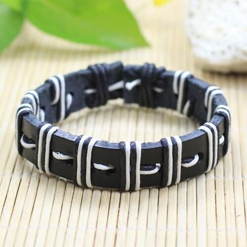 6 Pcs/set Wrap Multilayer Leather Bracelet Men Wristband Bracelets & Bangles For Women Men Fashion Jewelry Pulseras DX23
