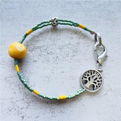 Fashion Designer Jewelry Mini Glass Beaded Bracelets for Women Green Pretty Strand Bracelet Womans Accessories