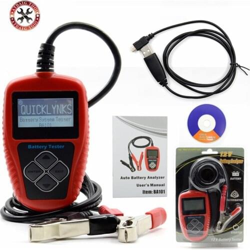 New Arrival QUICKLYNKS BA101 Automotive 12V Vehicle Battery Tester Scanner Battery Analyzer (100~2000 CCA) JIS, EN, DIN, SAE