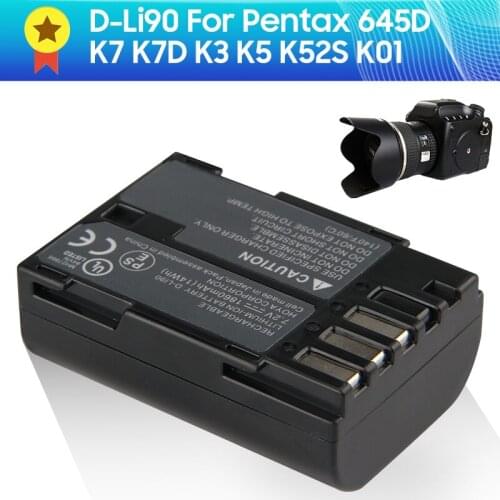Original Replacement Battery D-Li90 For Pentax 645D K7 K7D K3 K5 K52S K01 1860mAh 7.2V 14Wh Battery