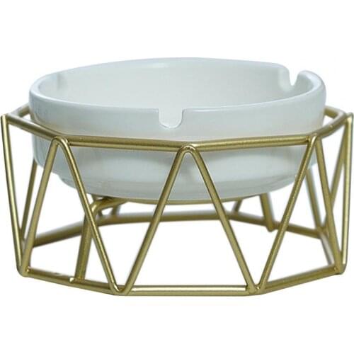 50%HOTCigarette Ashtray Creative Heat Resistant Ceramic Outdoor Iron Holder Smoking Ash Tray for Home